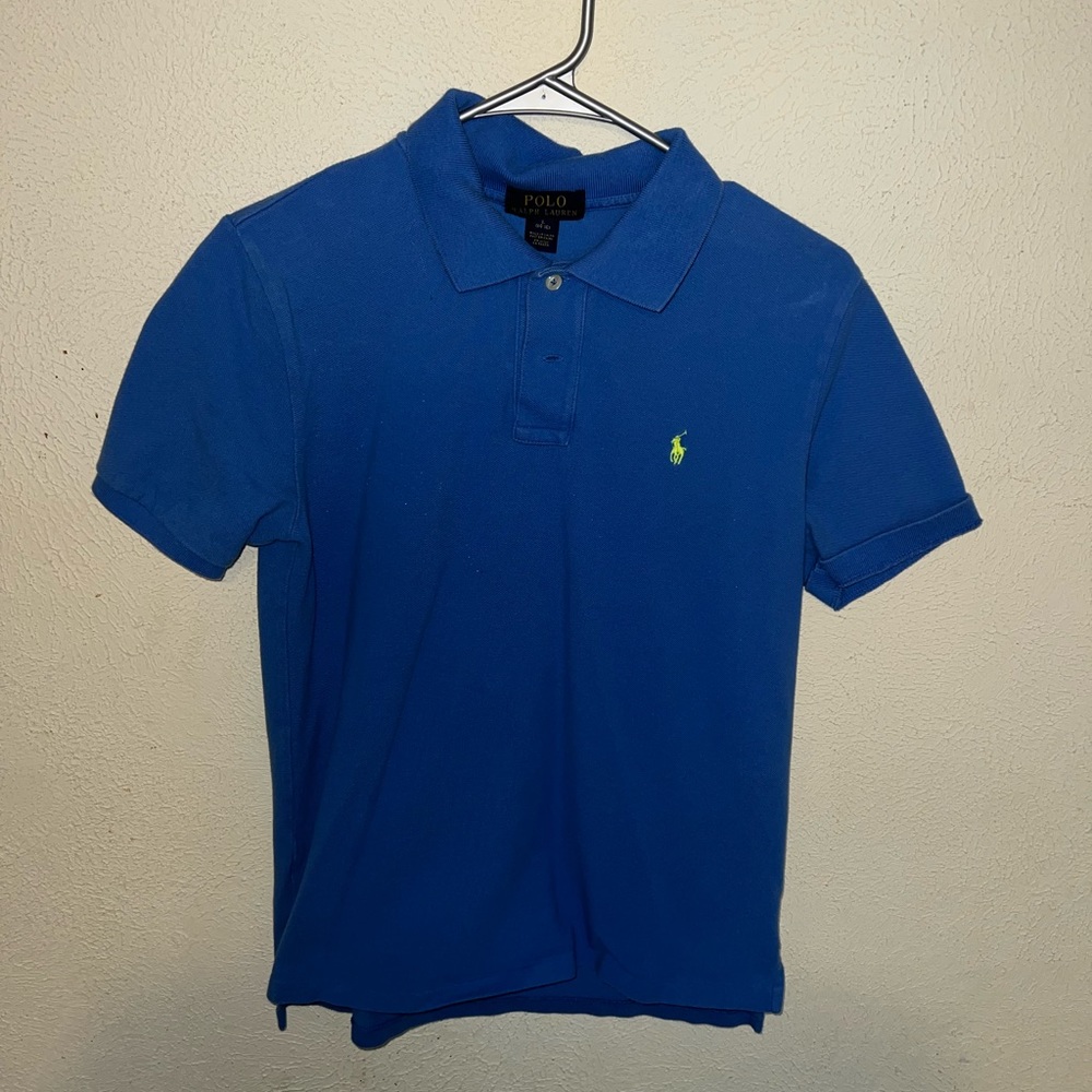 Blue Polo with Green emblem